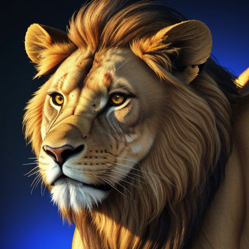 Surrealistic Lion in Hyperrealistic Concept Art Style
