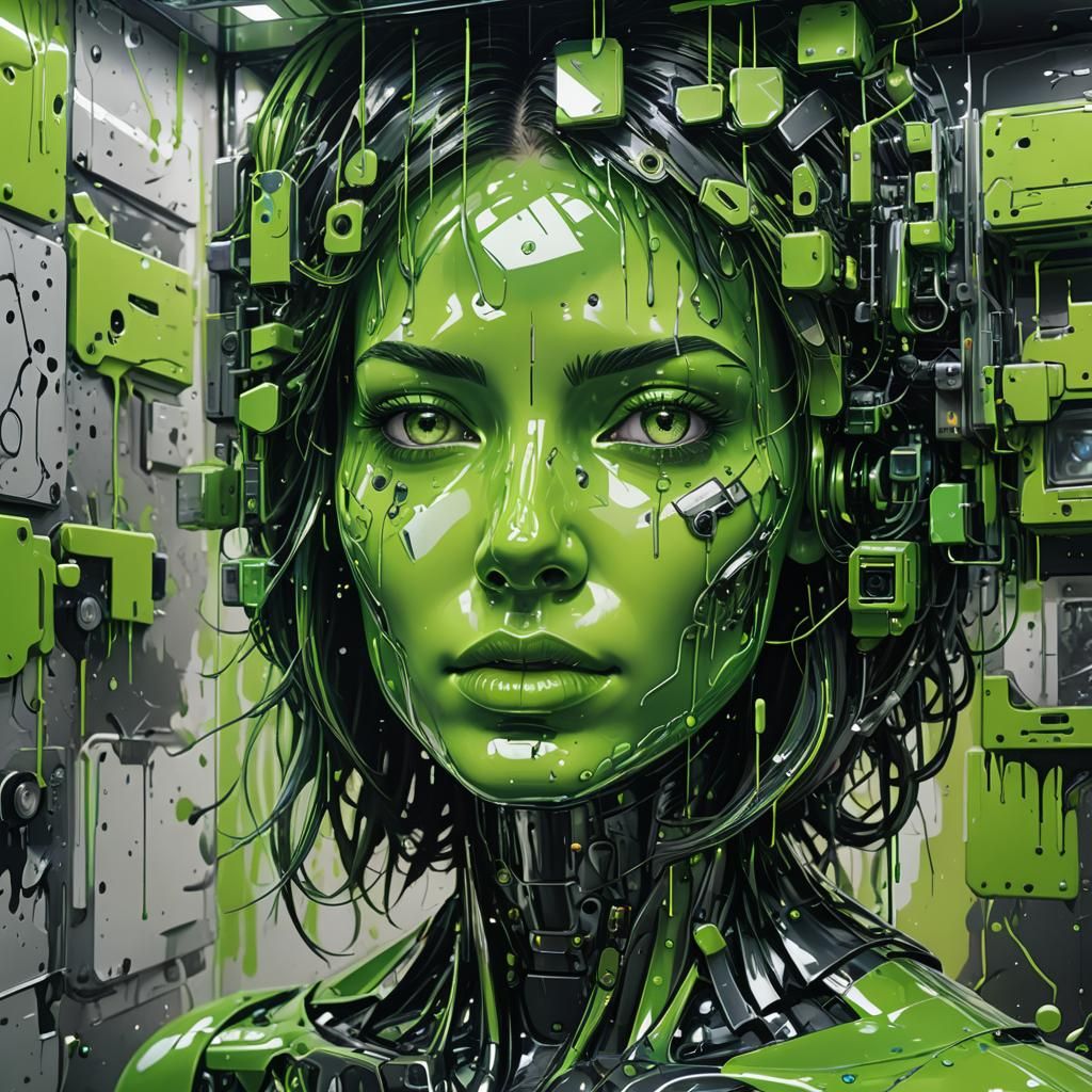 Hyperrealistic 3D Fantasy Room with Robotic Faces