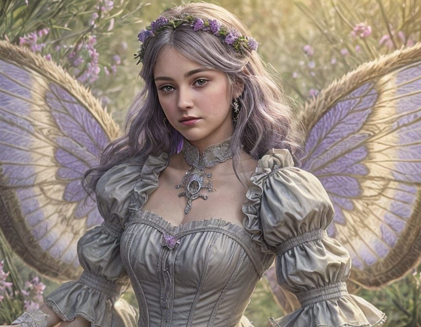 Lavender Magic Service Dog in Gothic Fairycore Style