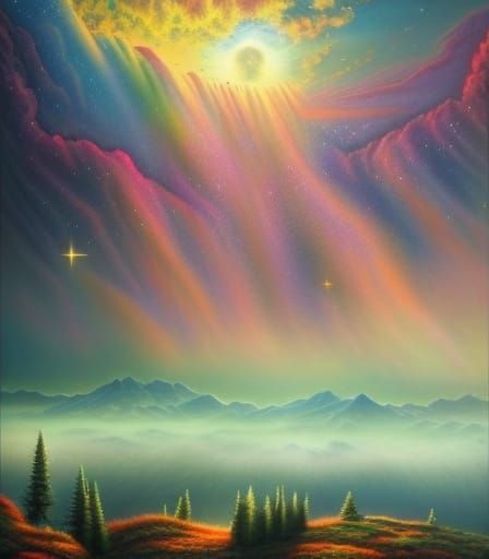 Cosmic Alien Landscape in Hyperrealistic Style