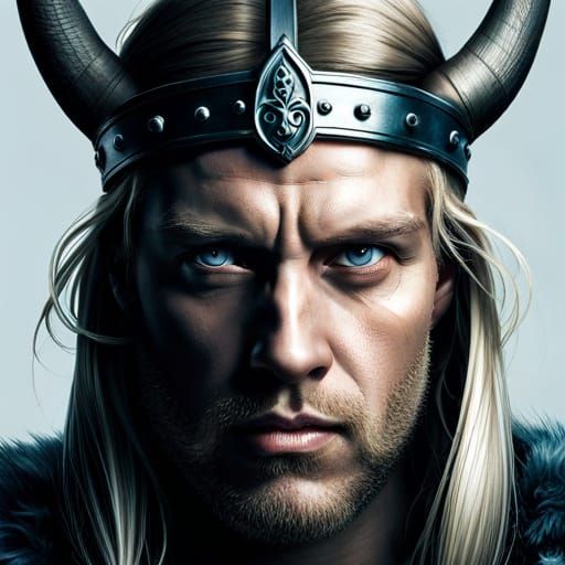 Viking Warrior Portrait: Hyperrealistic Digital Art