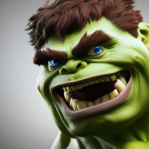 Hulk Dog with Great Hair in 3D Rendering