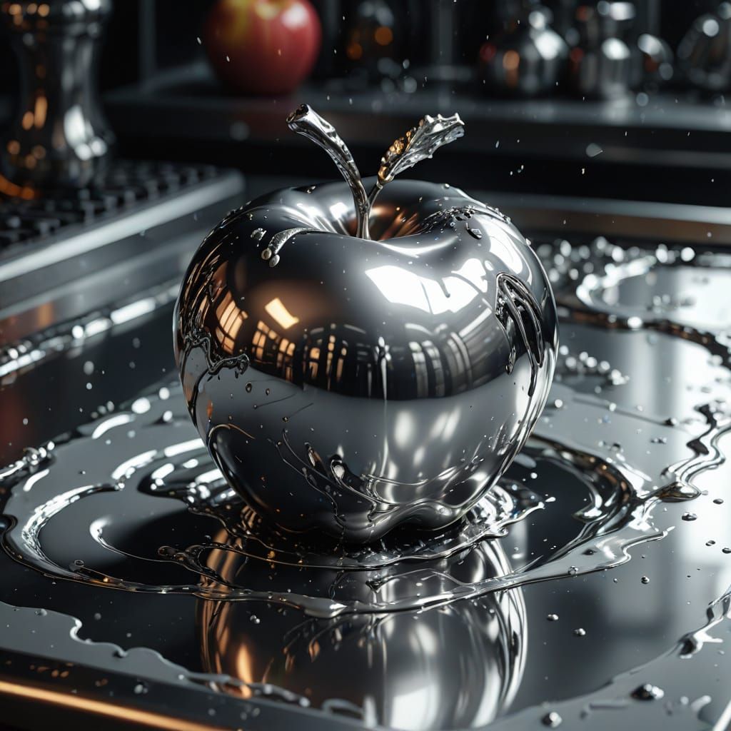 Melting Chrome Apple