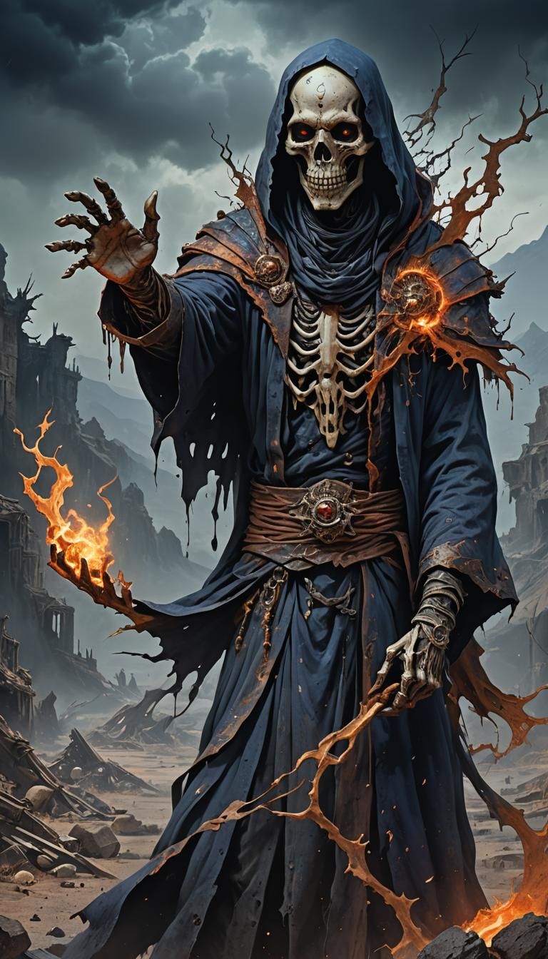 Dark Fantasy Villain's Deadly Touch in Digital Art