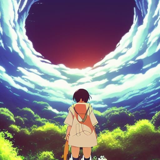 Fear: Anime Key Visual in Studio Ghibli Style