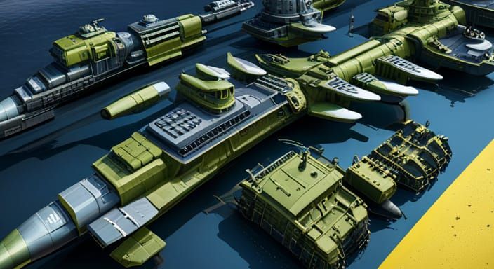 Ukraine's Naval Fleet in Cyberpunk Style