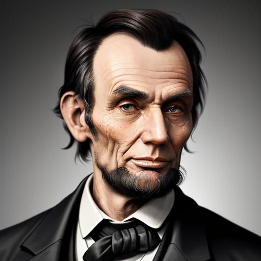 Hyperrealistic Portrait of Abraham Lincoln in Splash Art