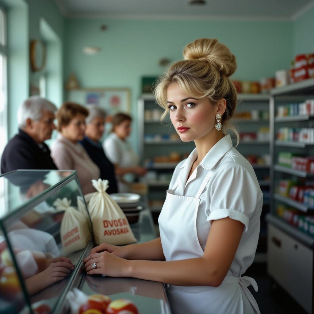 1980s Soviet Grocery Store in Melancholic Tones