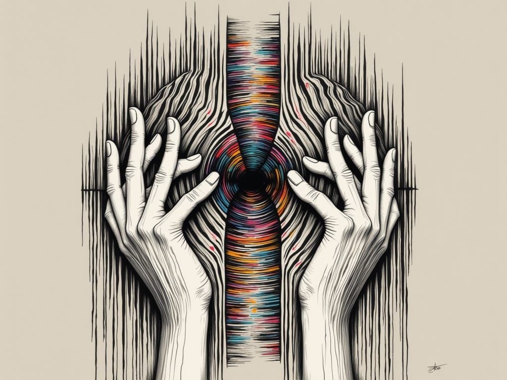 Symmetrical Face Unfolds into Vibrant Kaleidoscope