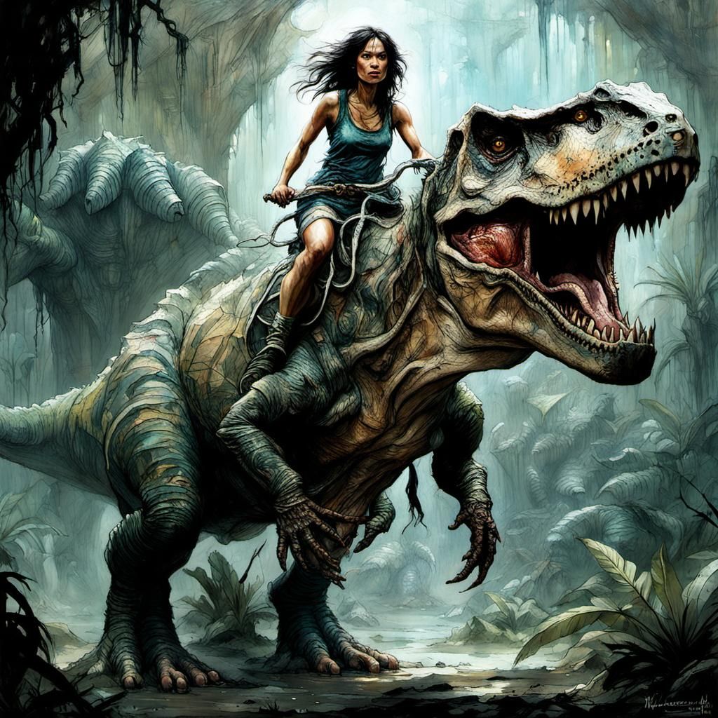 Prehistoric ( Prehistoric Woman riding a T-rex )