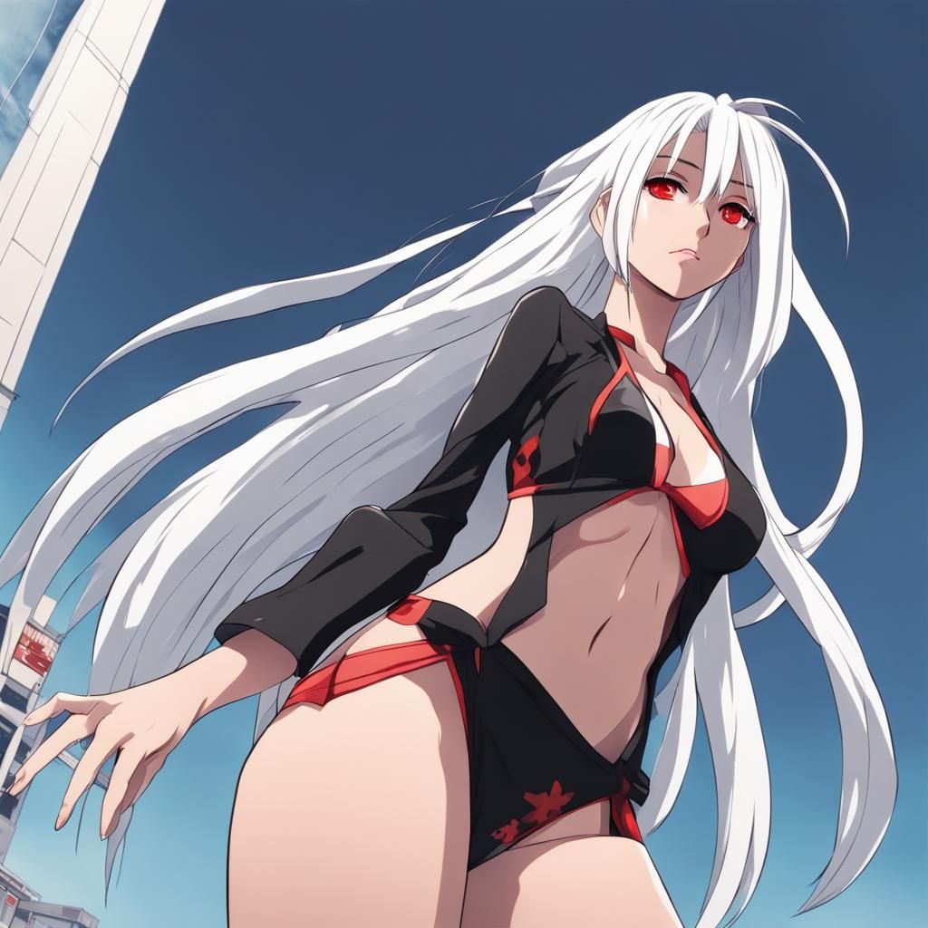 Anime woman in bikini