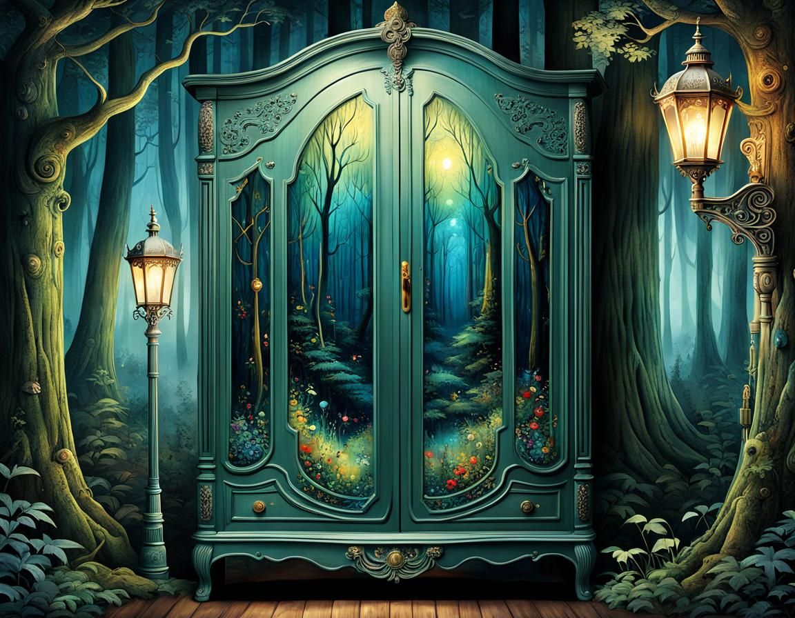 Narnia Wardrobe: Dreamlike Forest Illustration