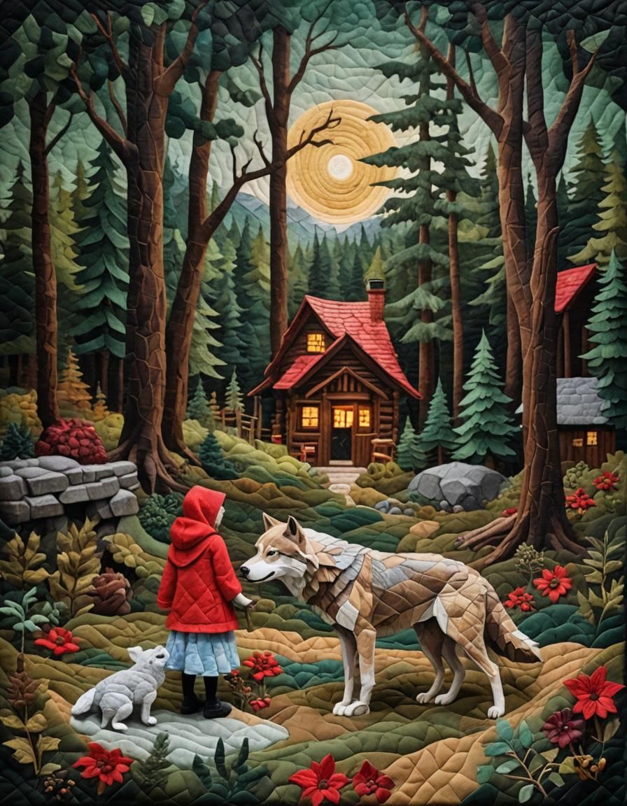 quilted little red riding hood