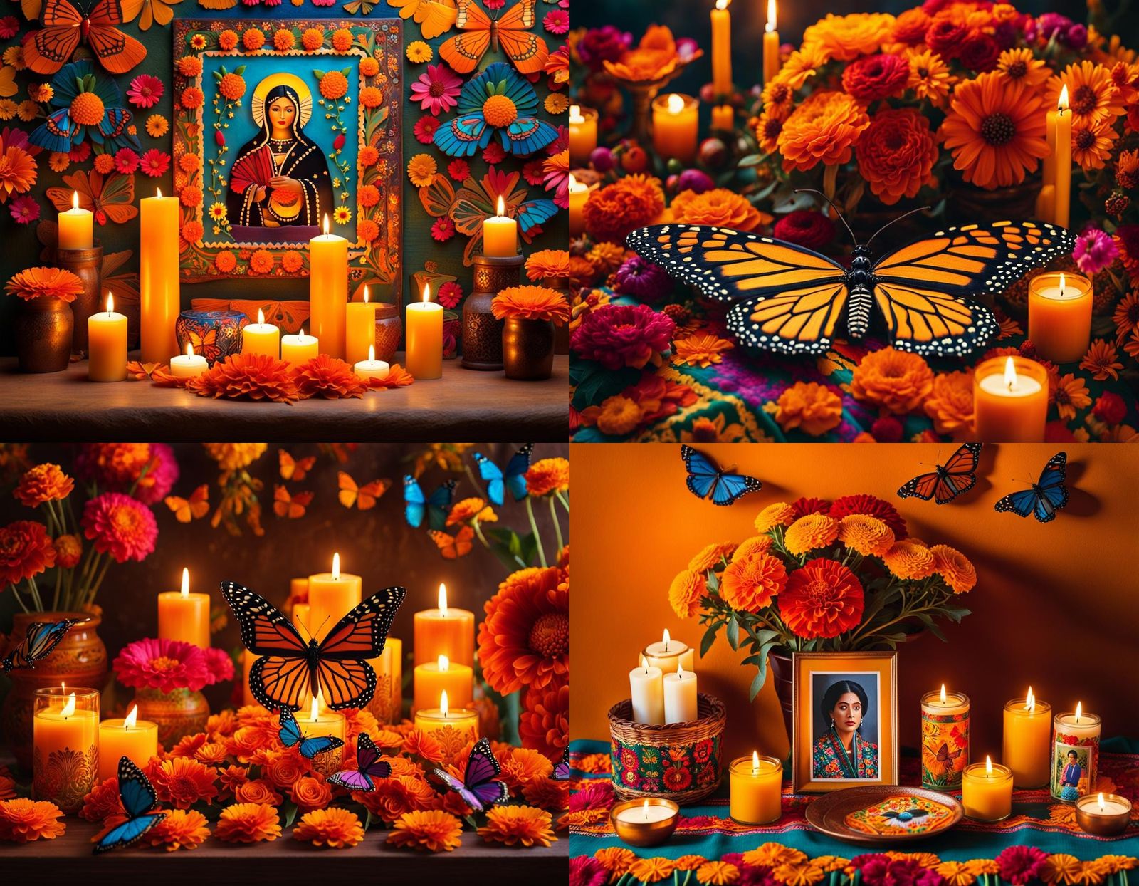 Day of the Dead Ofrenda with Marigolds