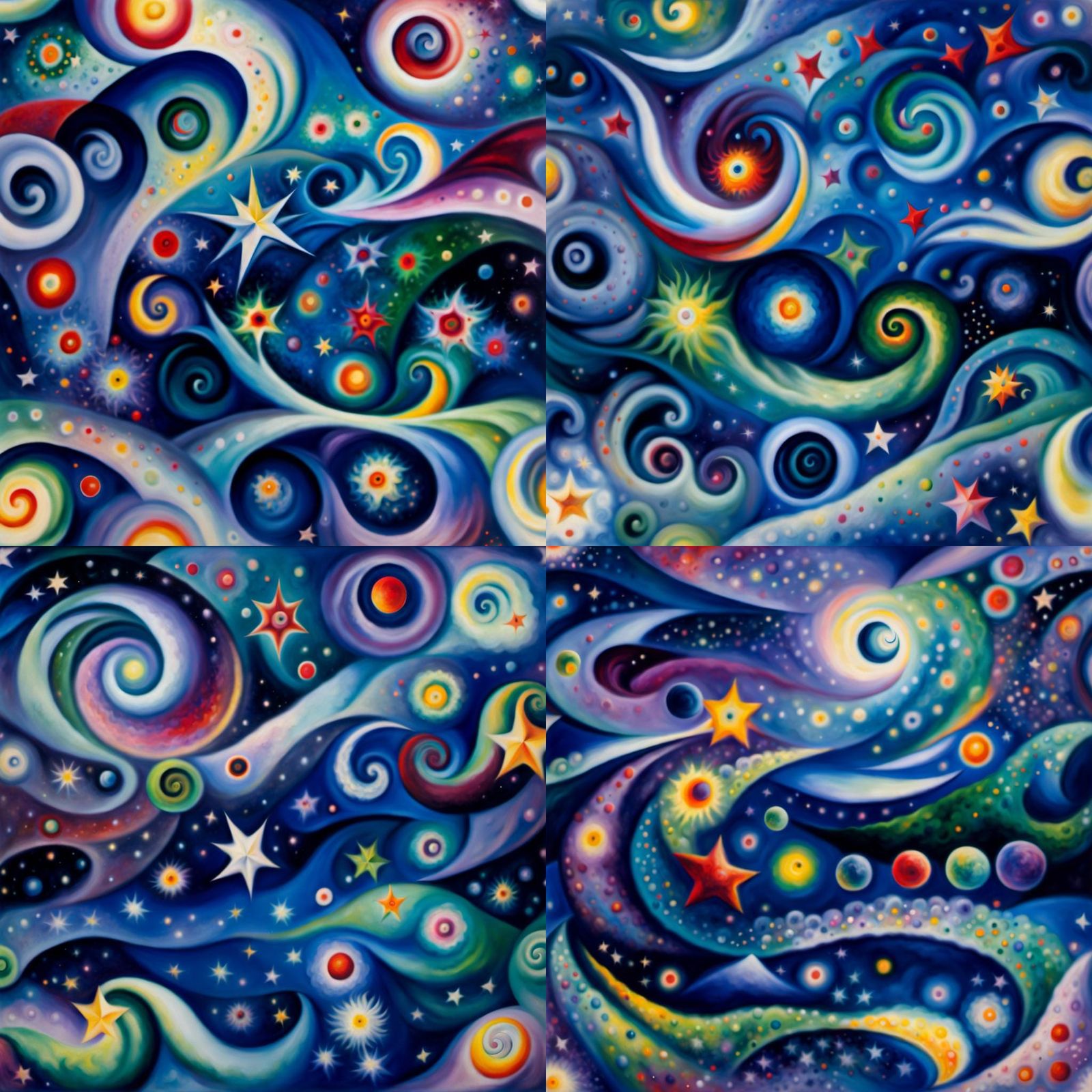 Star Formation Clusters in Chagall Oil Painting Style