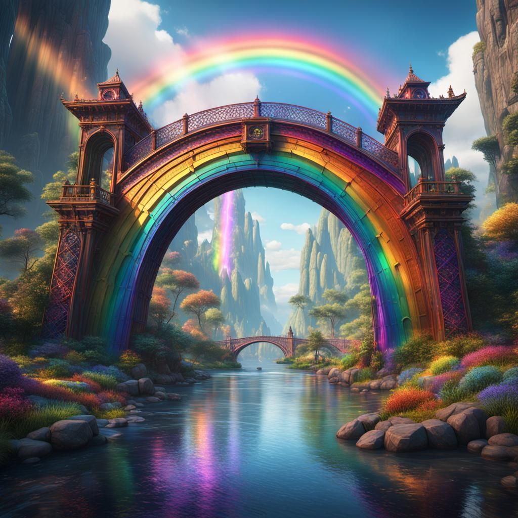 Rainbow Dimensional Bridge in Fantasy Concept Art