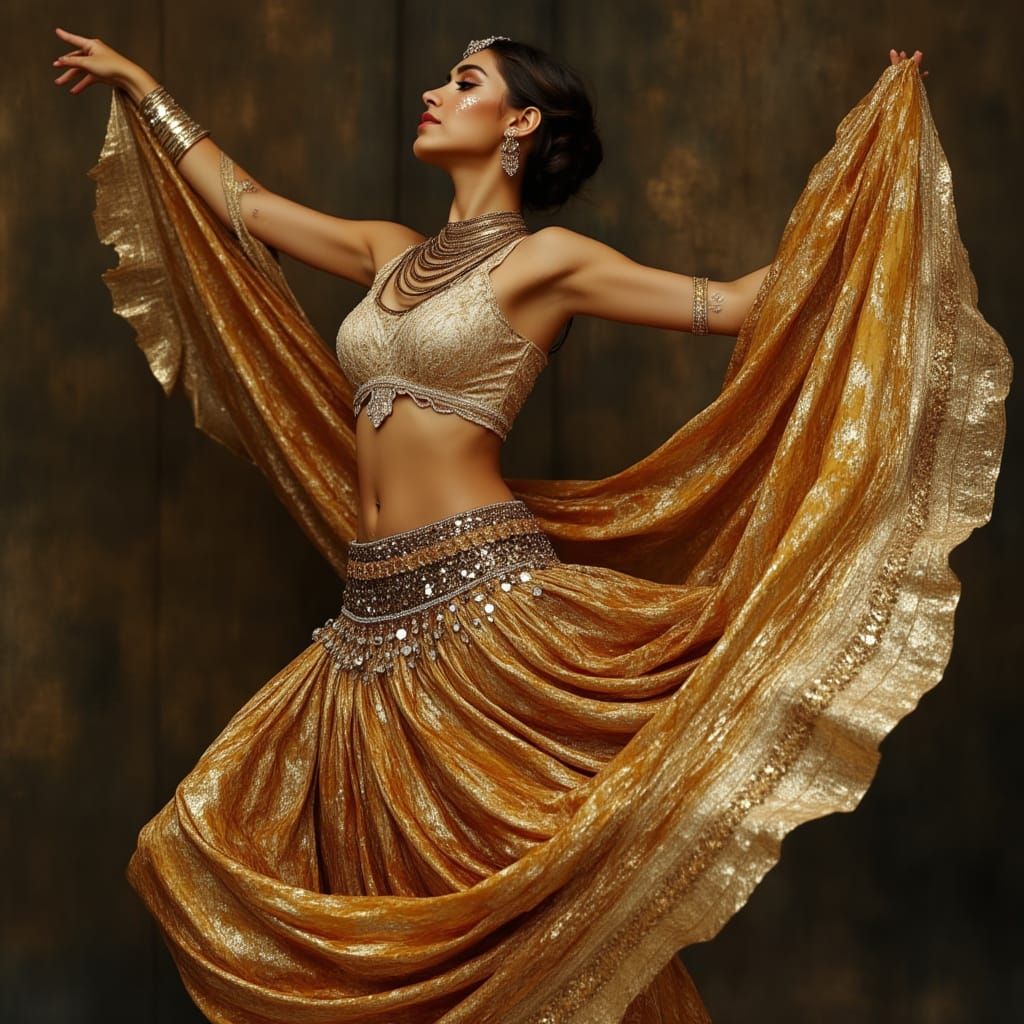 Egyptian Belly Dancer in Traditional Ghawazi Attire