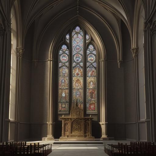 Ornate Cross Relic in Gothic Stained Glass Art