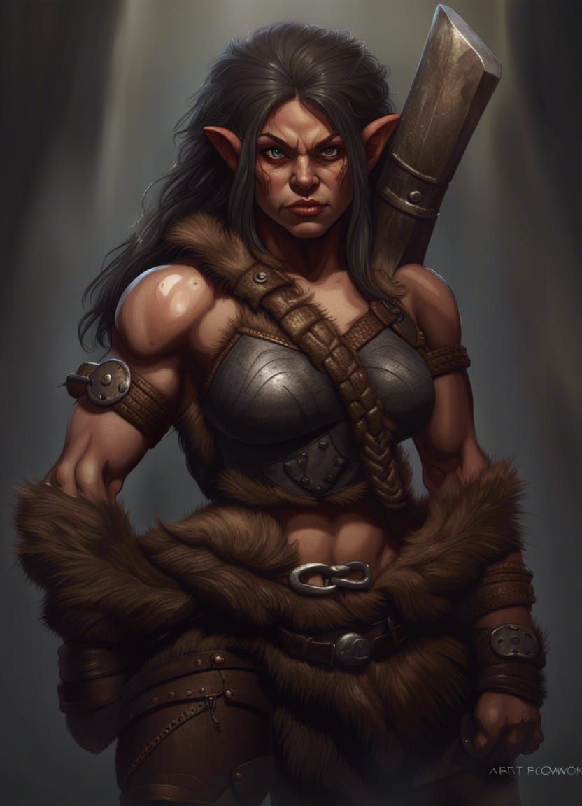 Heroic Barbarian Gnome in Hyperrealistic Dark Fantasy Style