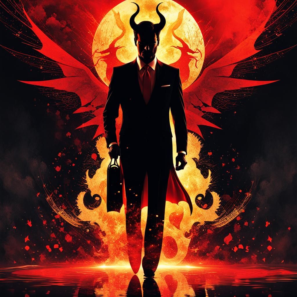 Sinister Devil Double Exposure in Digital Art