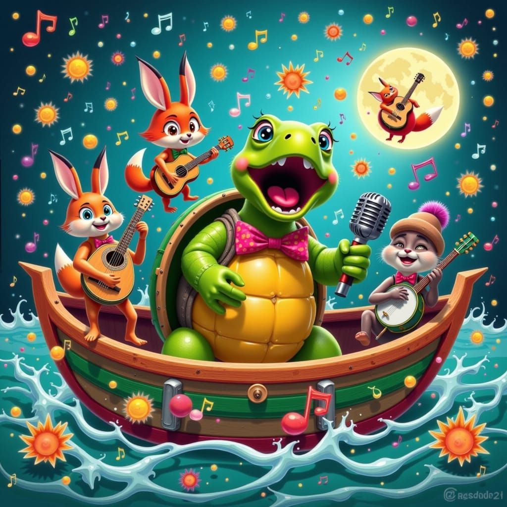 Musical Turtle Concert on a Boat