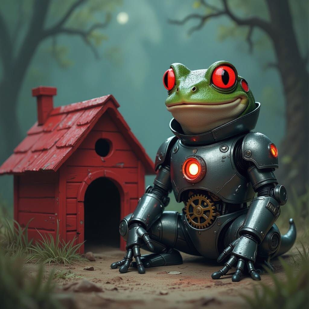 Evil Frog in Robot Beagle Costume by Doghouse