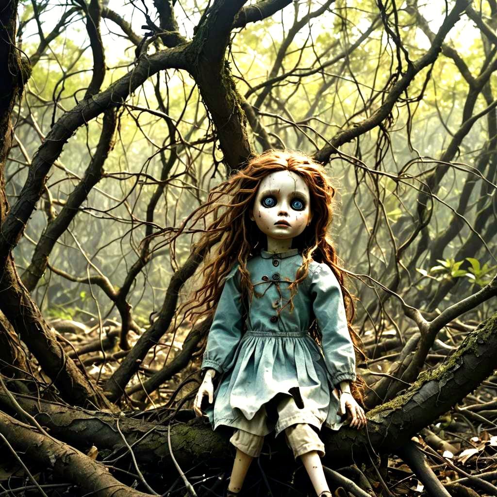 Eerie Dolls in Twisted Island Forest