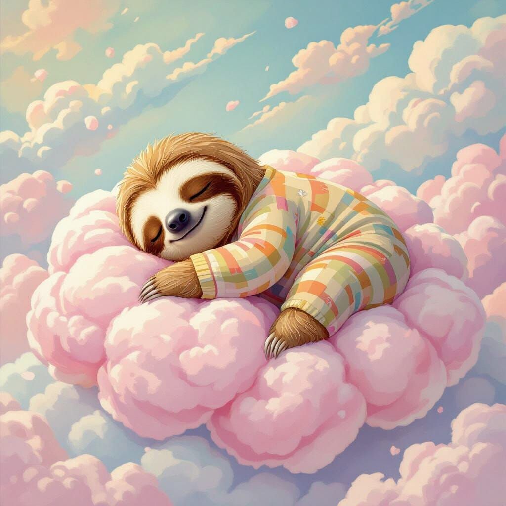 Sloth Dreams on a Cotton Candy Cloud