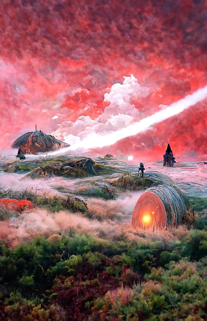 Fantasy Battlefield Meteor Strike as Digital Art