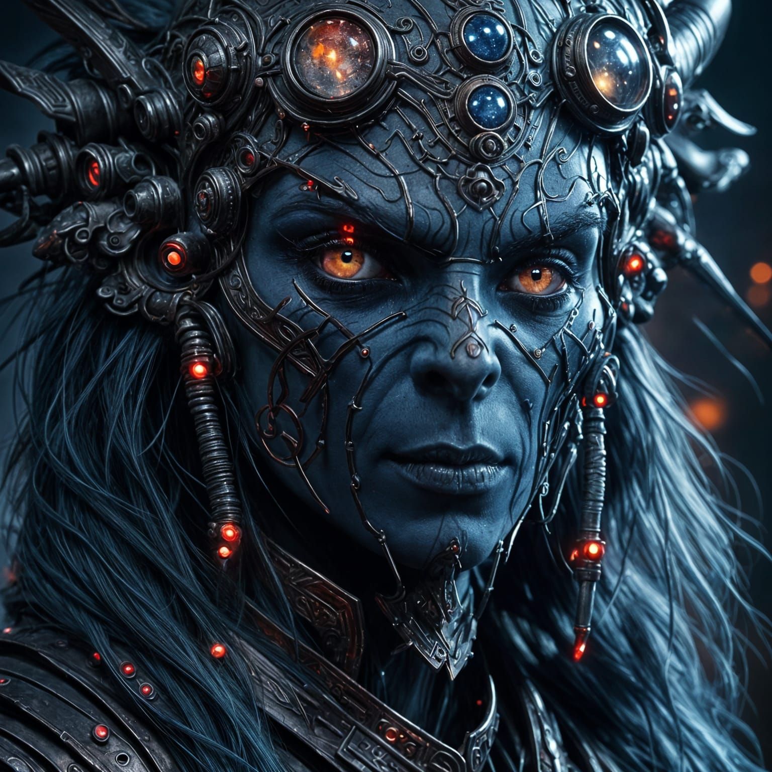 Male Alien with Blue Skin