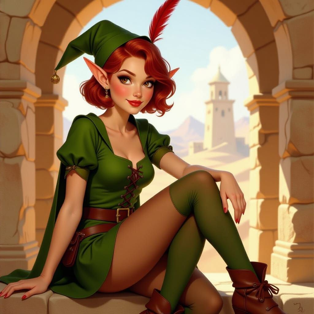 Petra Pan Character Portrait in Fantasy Art Style