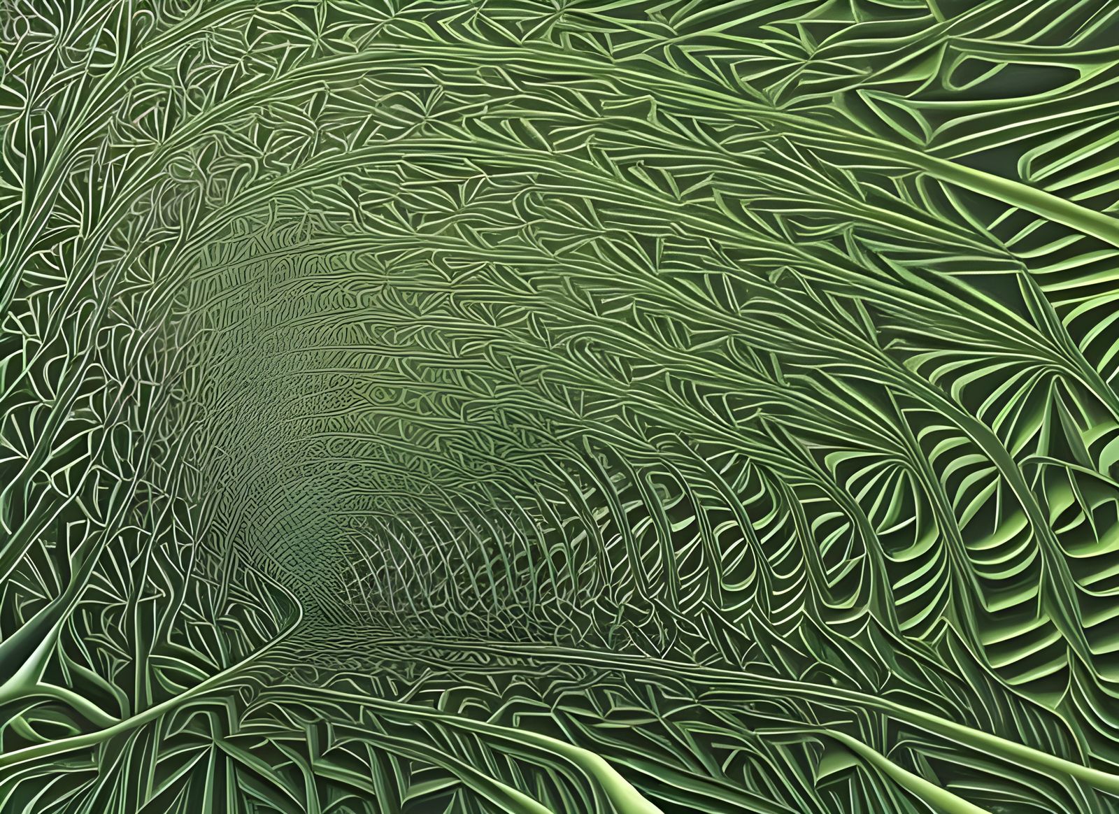 Dreamlike Jungle Woods with Eyes in Surreal Style