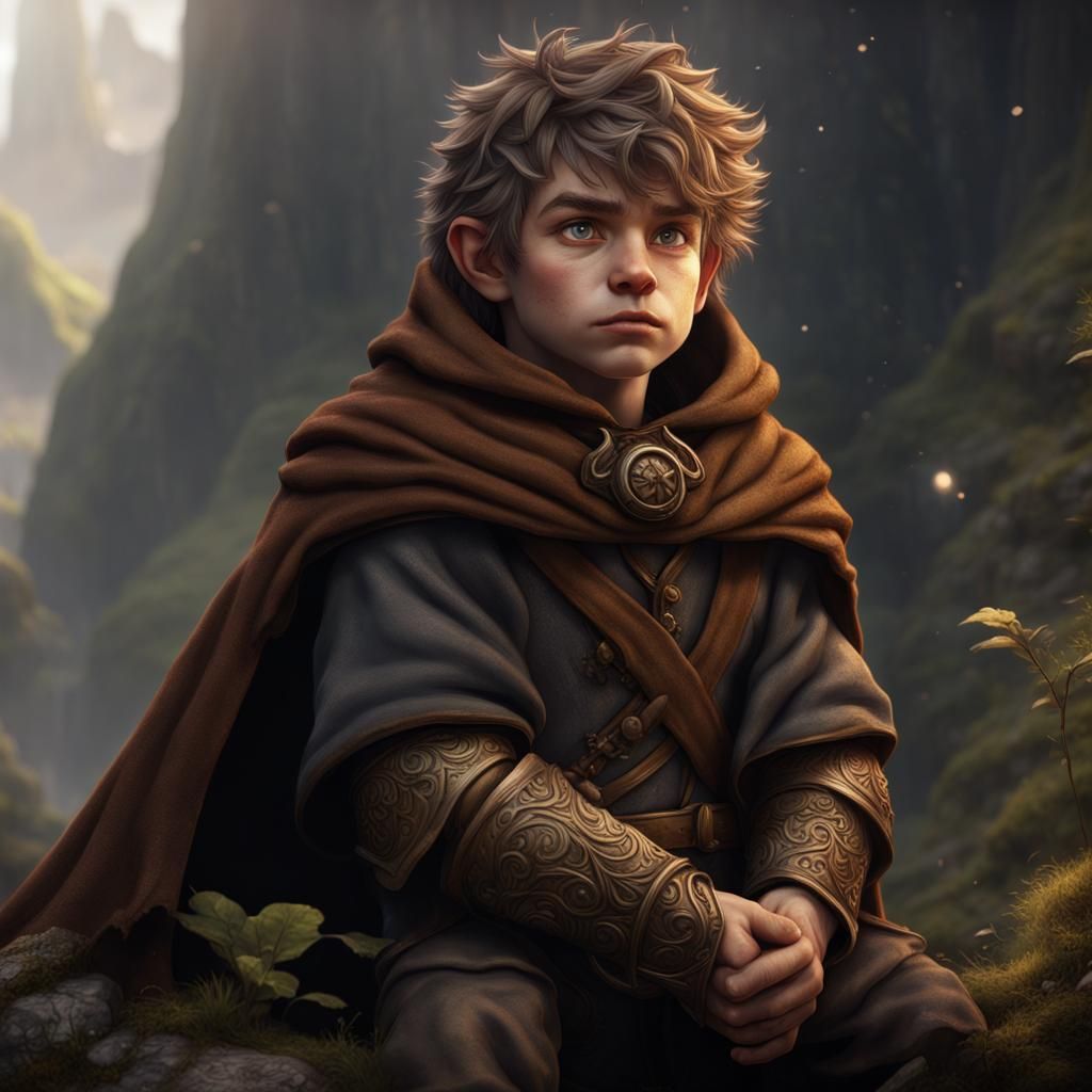 Halfling Adventurer in Detailed Matte Painting
