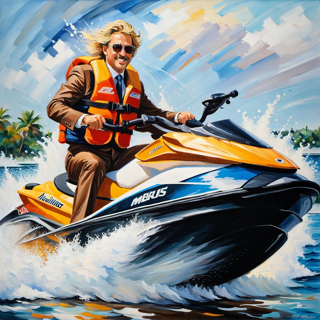Mobius M Mobius riding a jetski