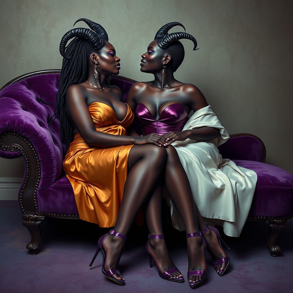 Romantic African Demons in Photorealistic Style