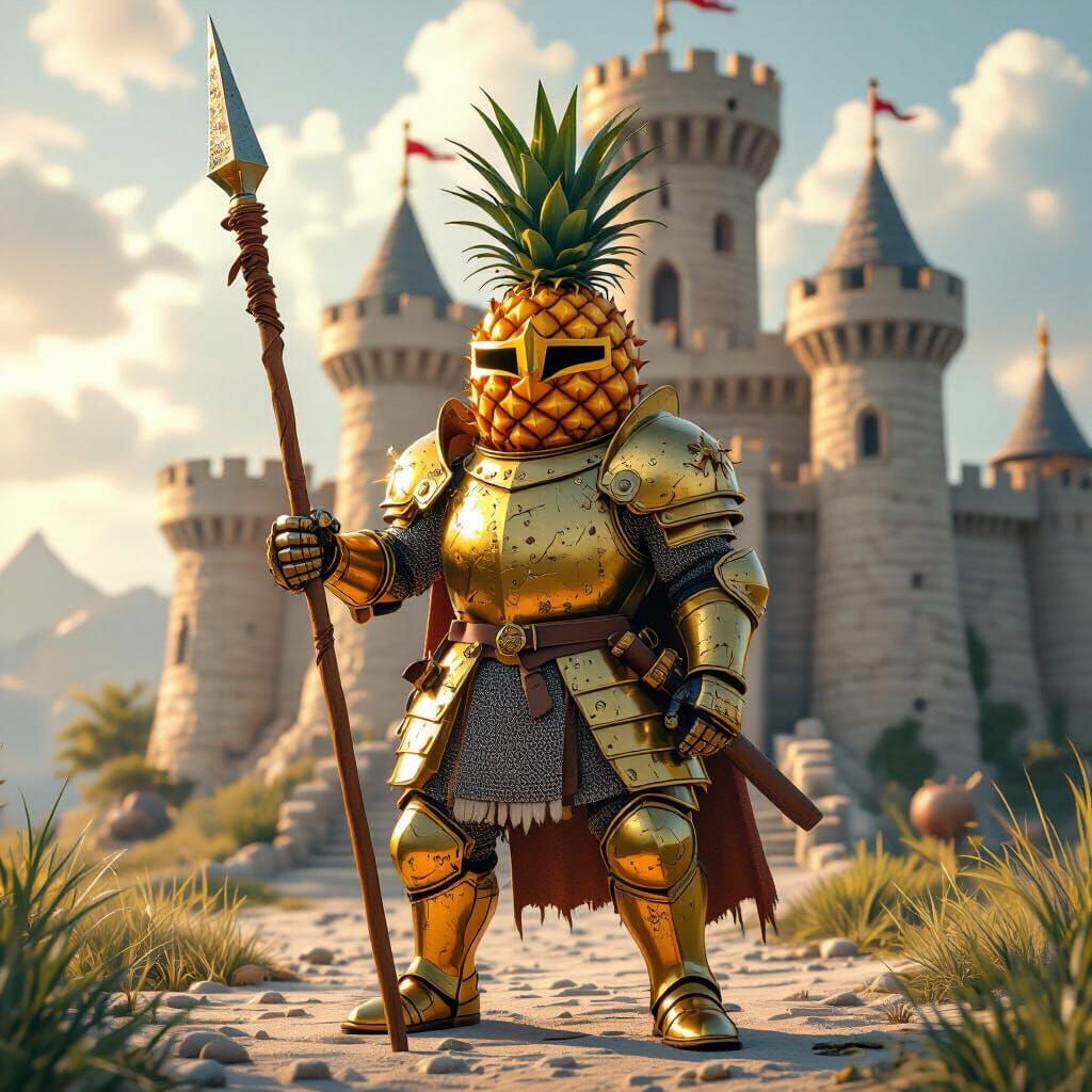 Pineapple Knight Guards Coconut Castle, Disney Concept Art