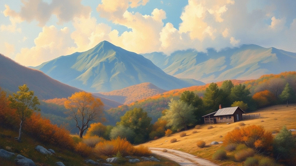 Idyllic Landscape Oil Painting in Old Masters Style