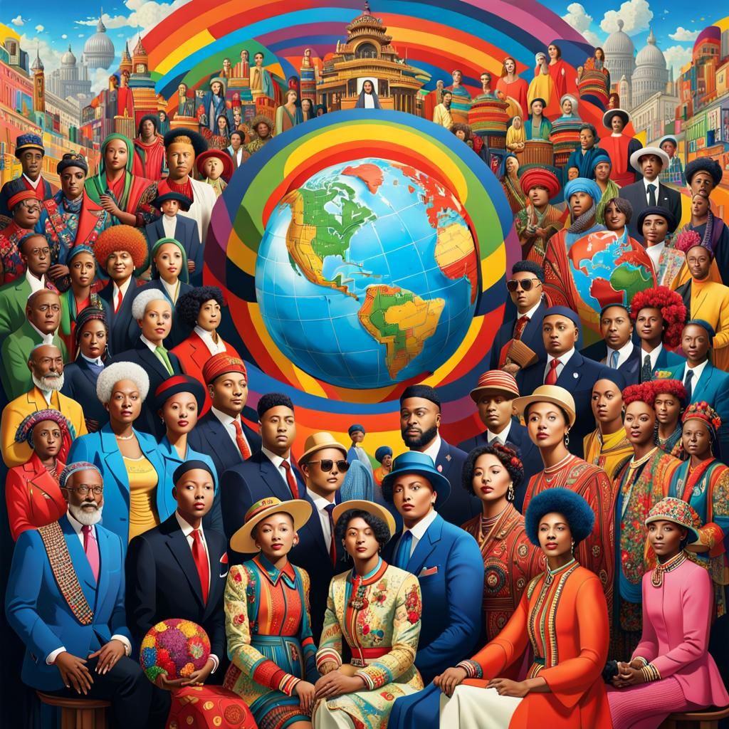 Global Internet Connection: A Colorful, Detailed Scene