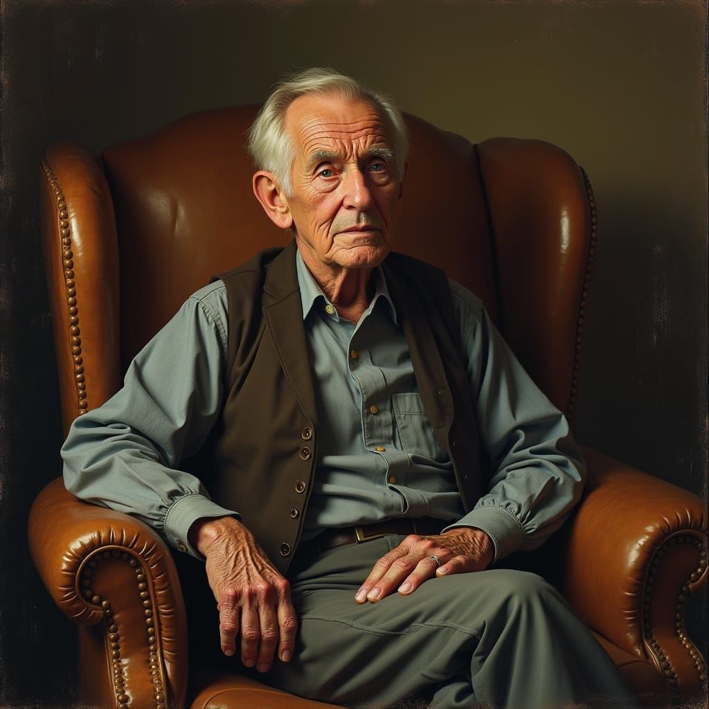 Weathered Gentleman in Warm, Golden Light