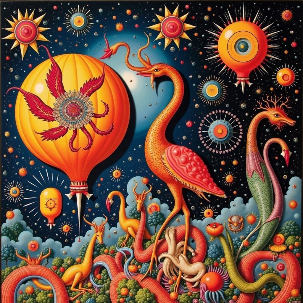 Hallucinatory Geometries: A Bosch-Inspired Art Deco Vision