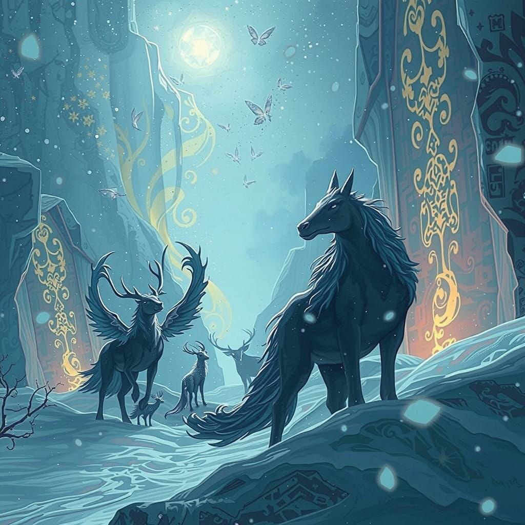 Epic Blizzard Illuminates Fairy Tale Creatures in Dramatic,....