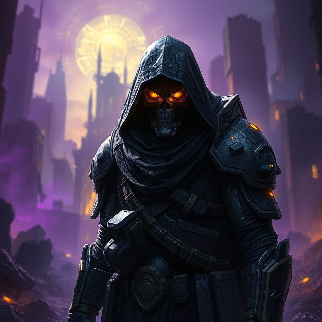 StarCraft Ghost in Cyberpunk Fantasy Landscape