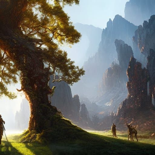 Fantasy Character Portrait: Ancient White Bark Tree