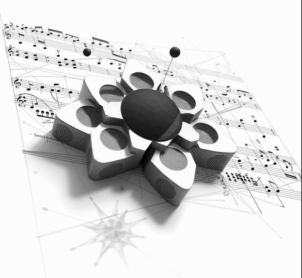 Holographic Avant-Garde Graphic Score with Occult Symbols