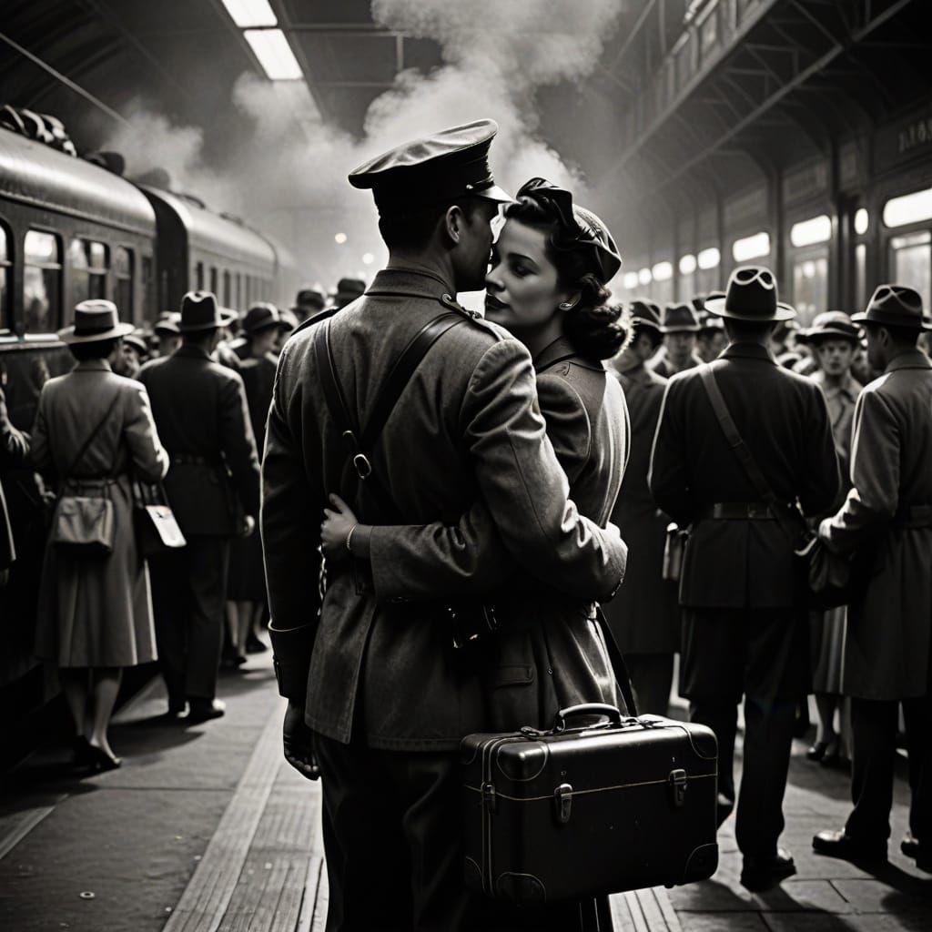 A Soldier's Bittersweet Farewell in Film Noir Style