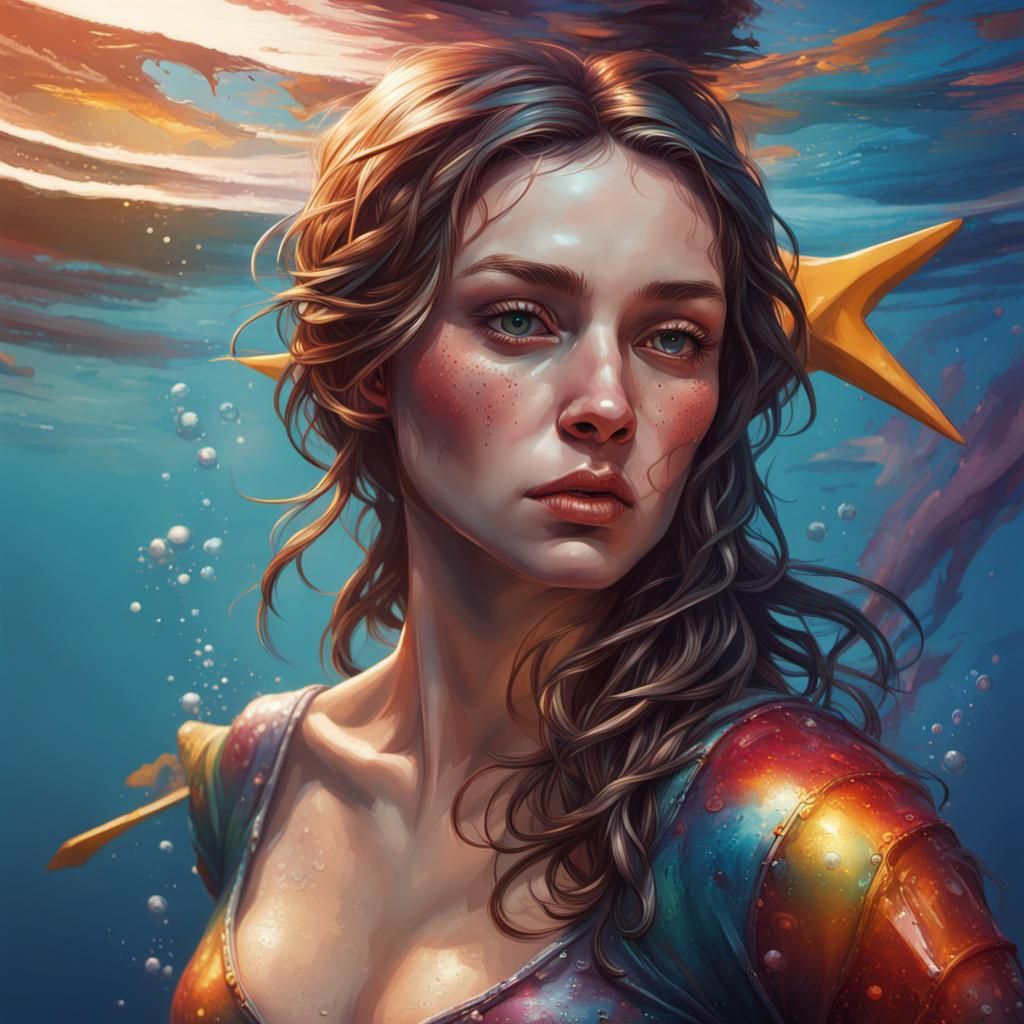 Penelope Stardiver: Hyperrealistic Splash Art Portrait