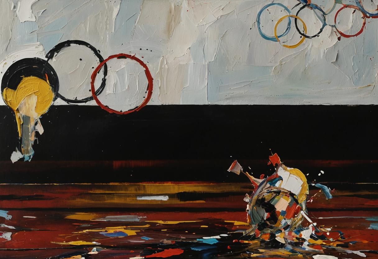 Abstract Expressionist Vortex of Geometric Colors