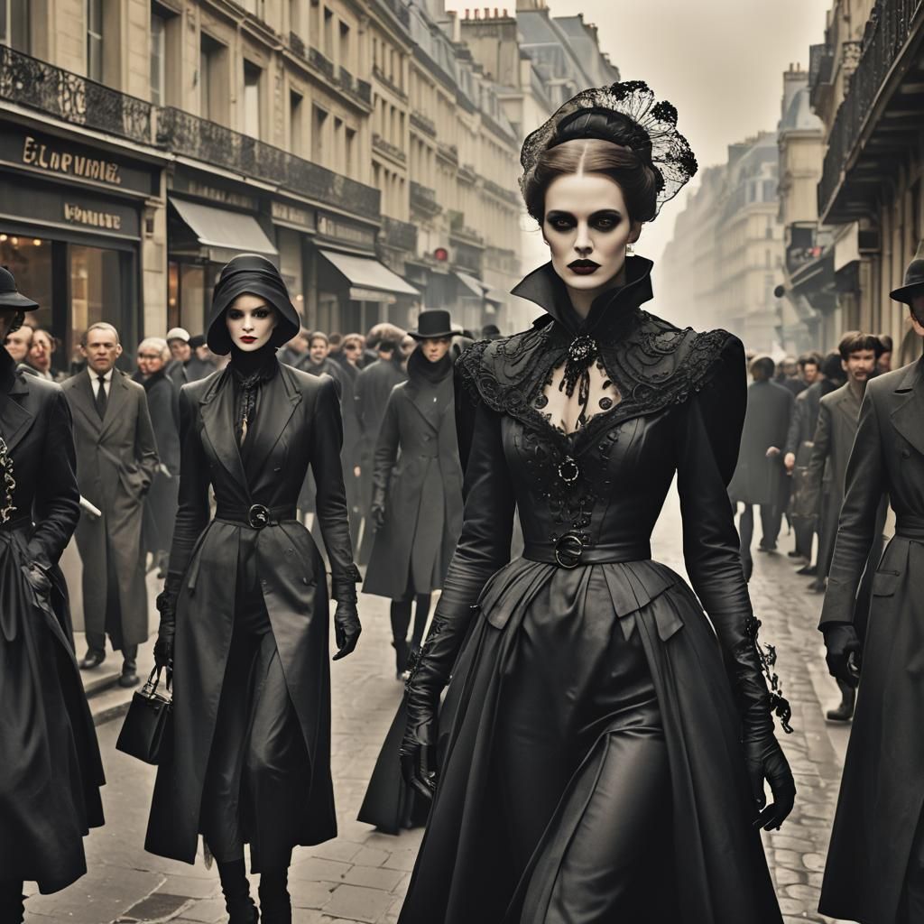 Vampires Model Vampirecore Fashion in Paris