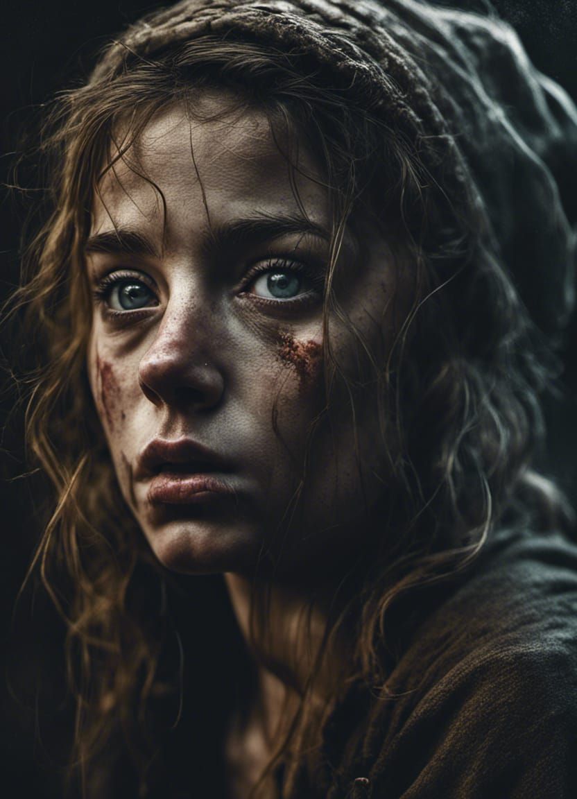 Grunge Portrait in Oil Painting Style