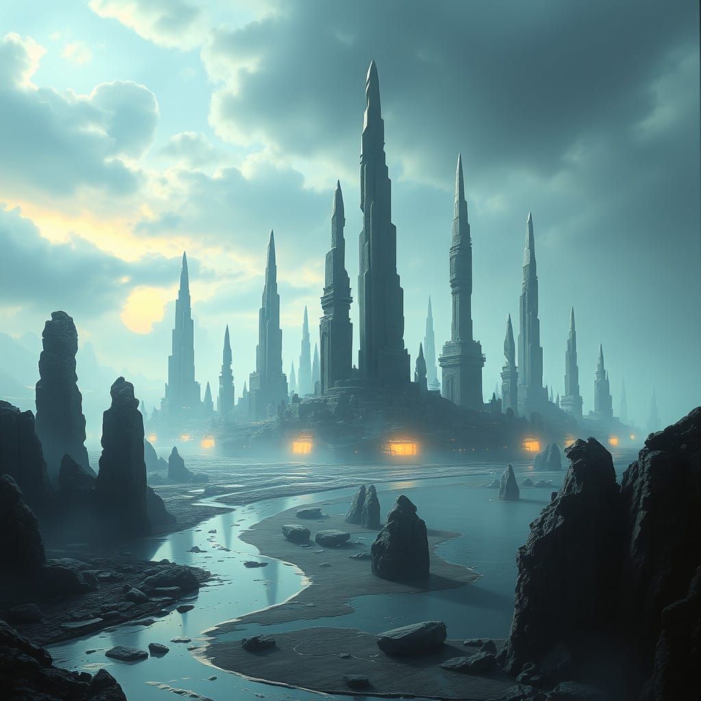 Ethereal Spires of a Shattered Reality